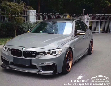 CL-SG-04 super gloss cement grey vinyl wrap BMW France