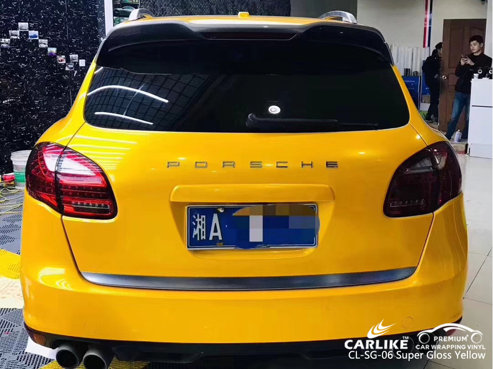 CLSG06 super gloss yellow car wrap vinyl for PORSCHE Mexico SINO VINYL