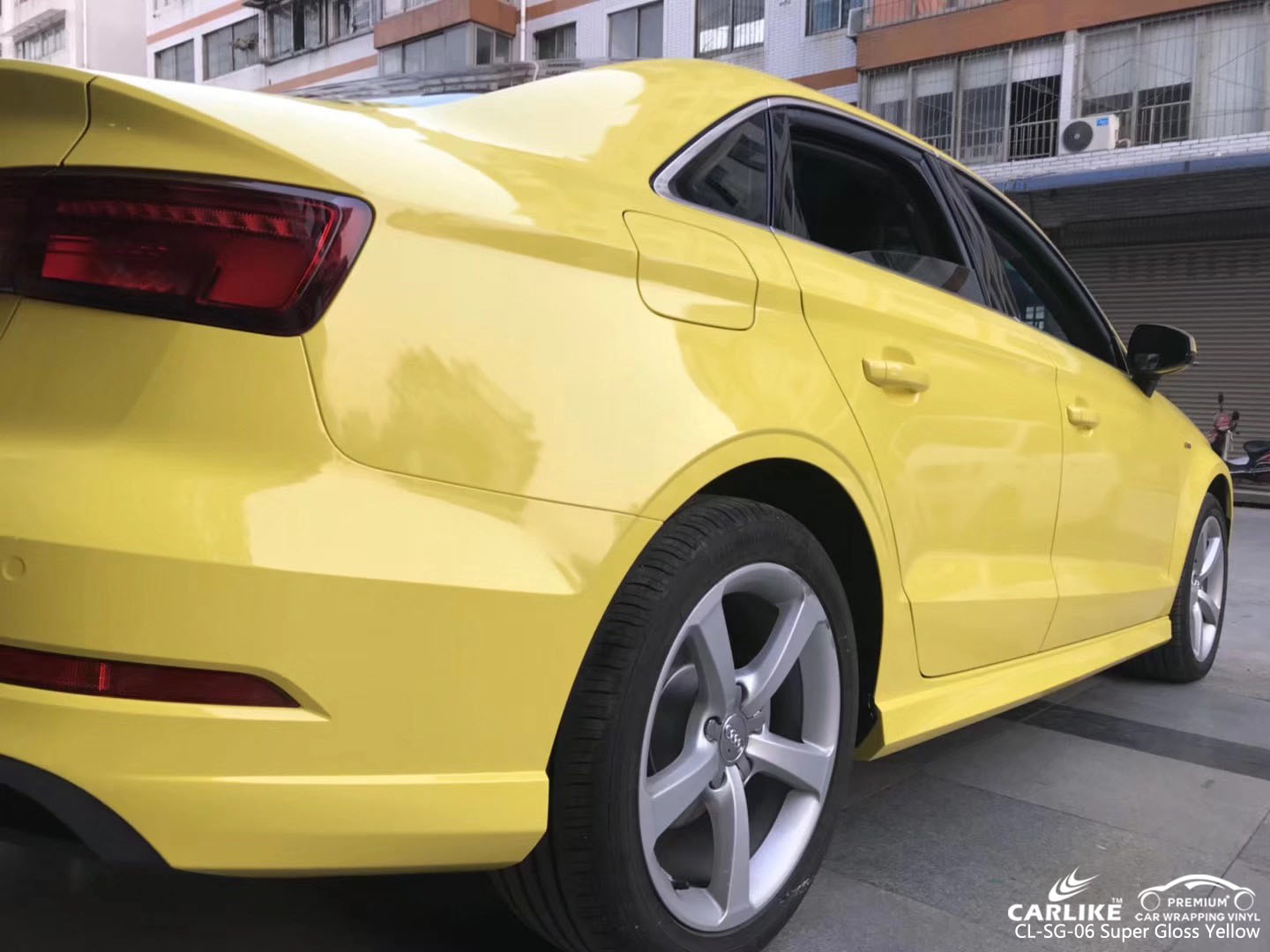 CLSG06 Super gloss yellow car wrap for AUDI SINO VINYL