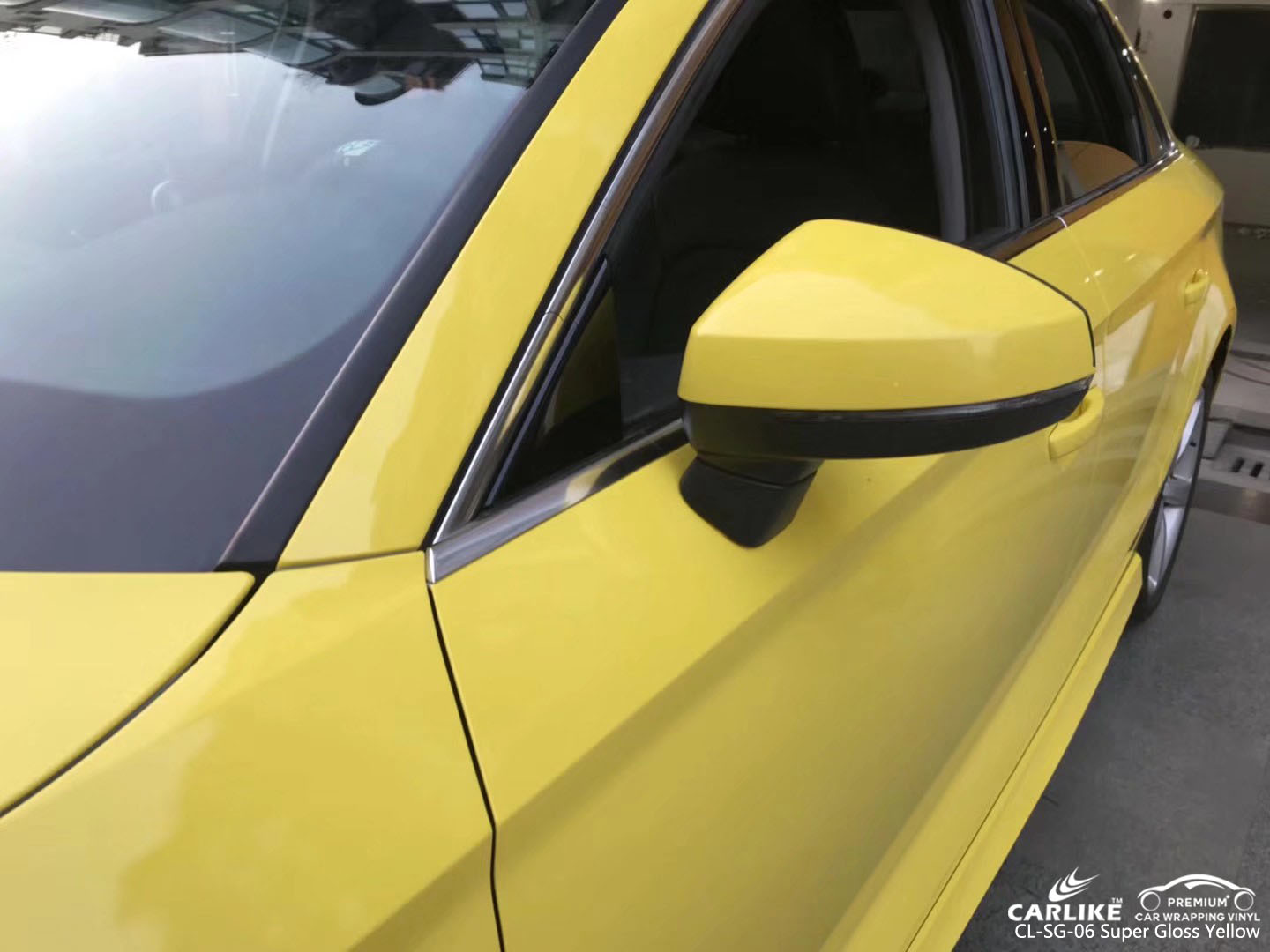 CLSG06 Super gloss yellow car wrap for AUDI SINO VINYL