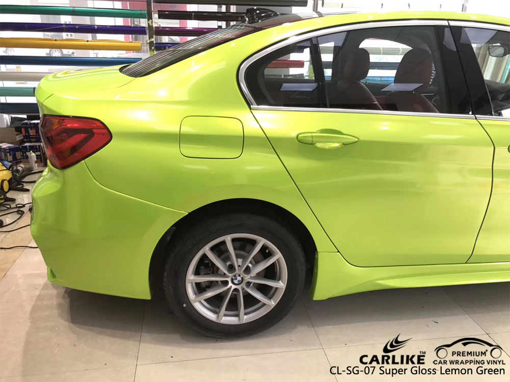 CARLIKE CL-SG-07 SUPER GLOSS LEMON GREEN CAR WRAP VINYL