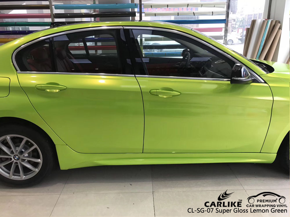 CARLIKE CL-SG-07 SUPER GLOSS LEMON GREEN CAR WRAP VINYL