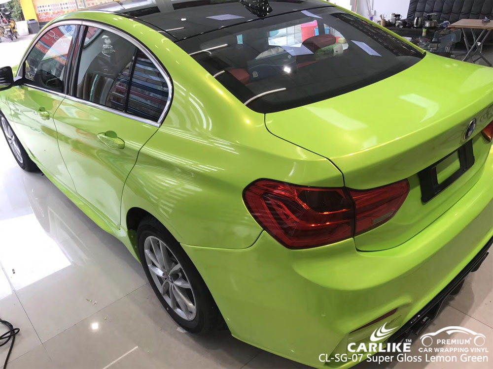 CARLIKE CL-SG-07 SUPER GLOSS LEMON GREEN CAR WRAP VINYL