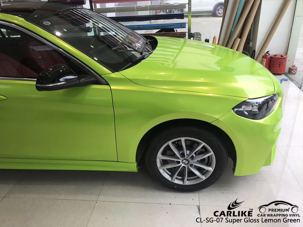 CARLIKE CL-SG-07 SUPER GLOSS LEMON GREEN CAR WRAP VINYL