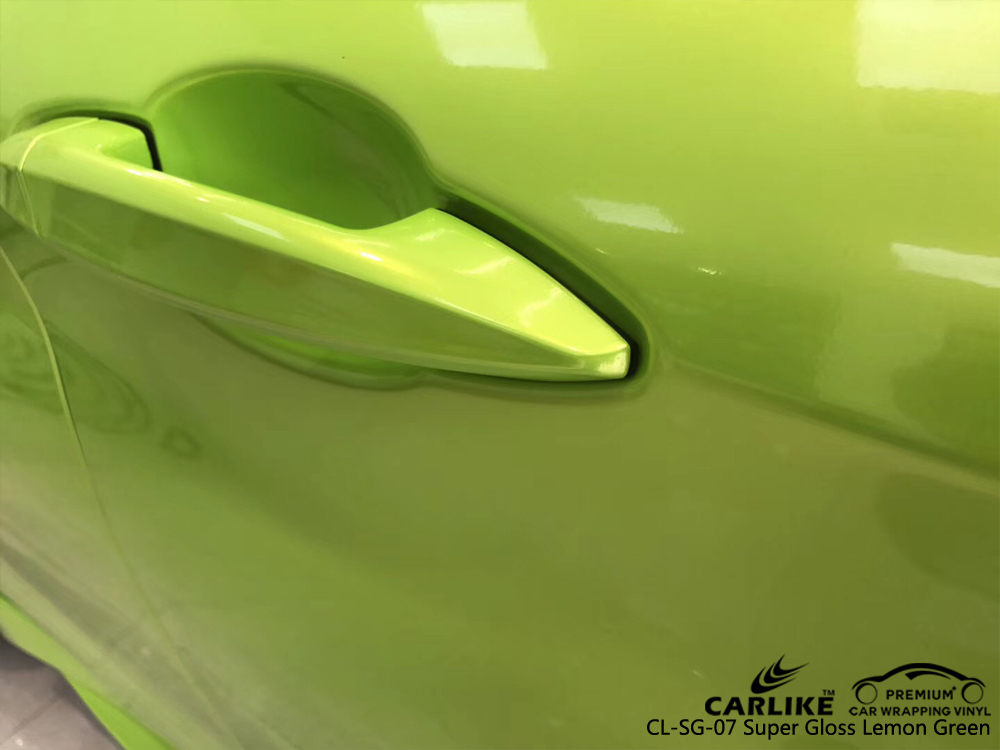 CARLIKE CL-SG-07 SUPER GLOSS LEMON GREEN CAR WRAP VINYL