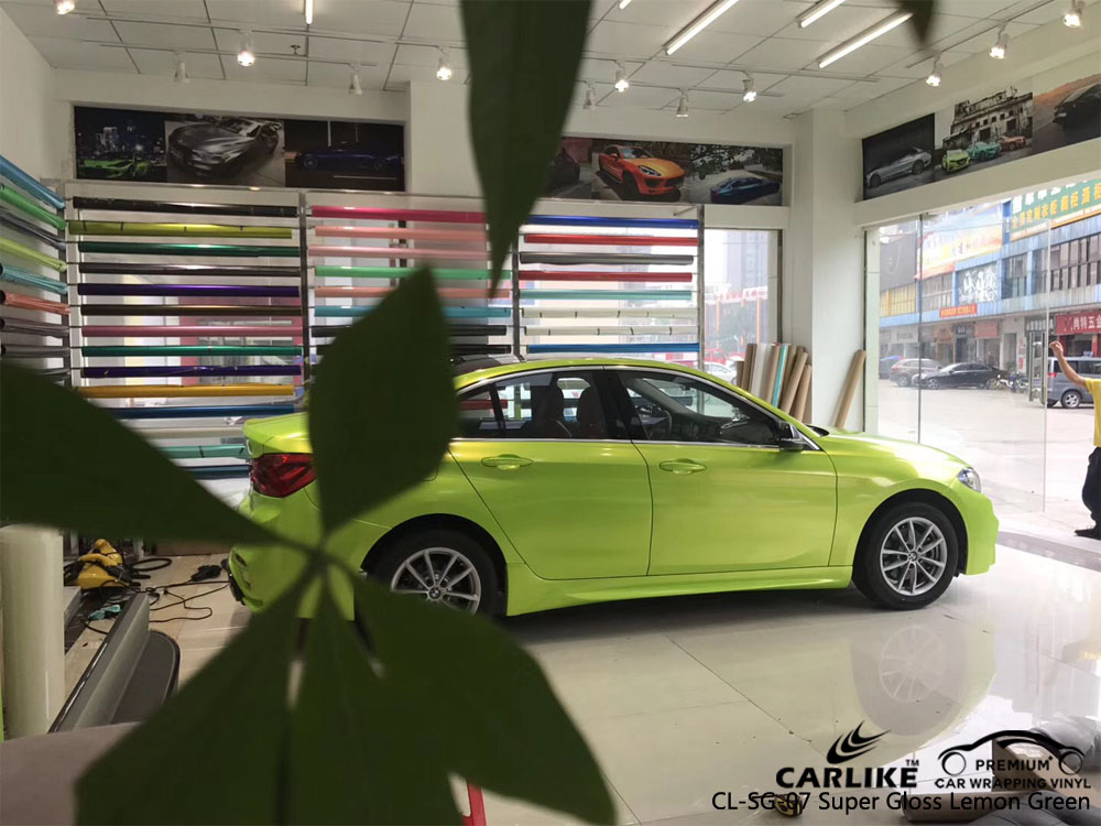 CARLIKE CL-SG-07 SUPER GLOSS LEMON GREEN CAR WRAP VINYL