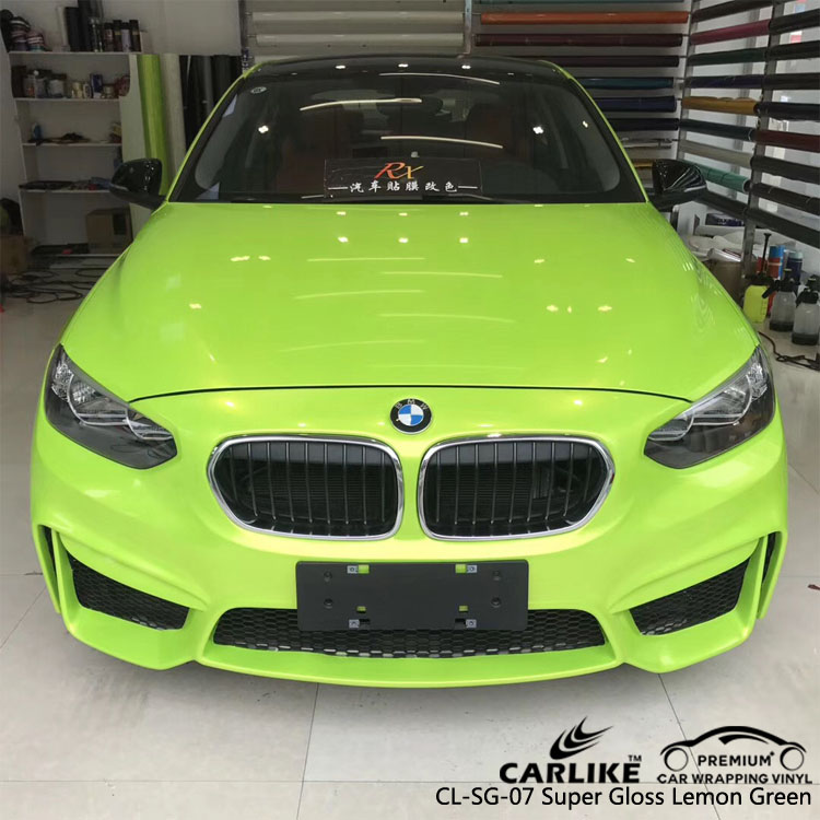 CARLIKE CL-SG-07 SUPER GLOSS LEMON GREEN CAR WRAP VINYL