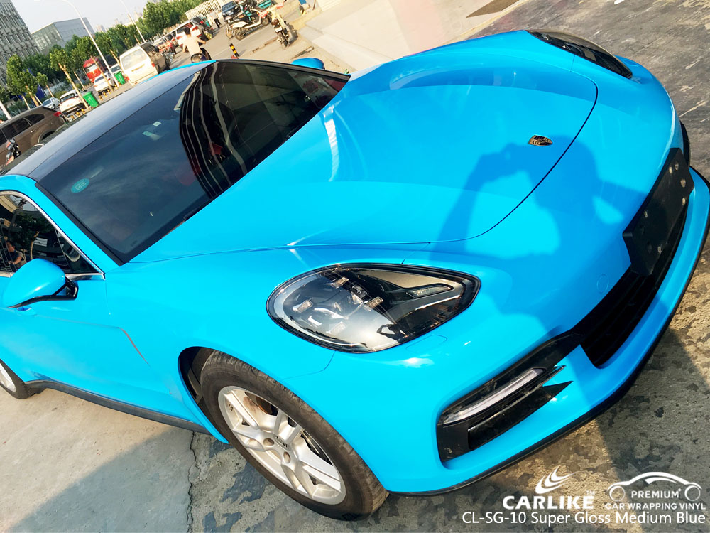 CARLIKE CL-SG-10 SUPER GLOSS MEDIUM BLUE VINYL FOR PORSCHE