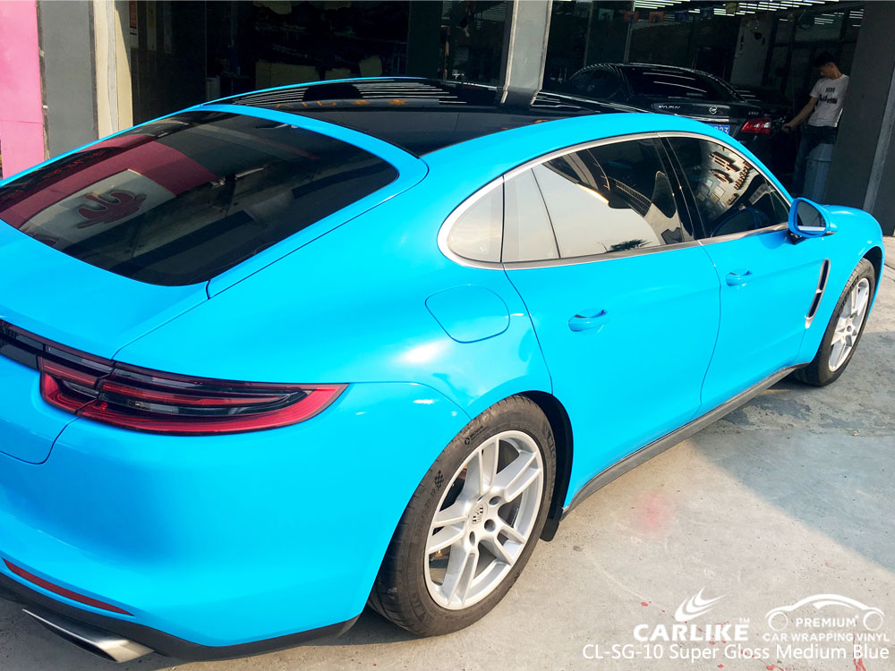 CARLIKE CL-SG-10 SUPER GLOSS MEDIUM BLUE VINYL FOR PORSCHE