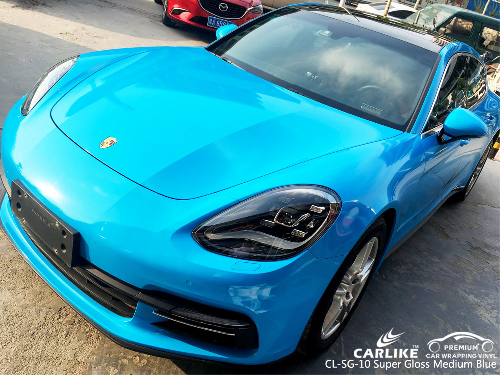 CARLIKE CL-SG-10 SUPER GLOSS MEDIUM BLUE VINYL FOR PORSCHE