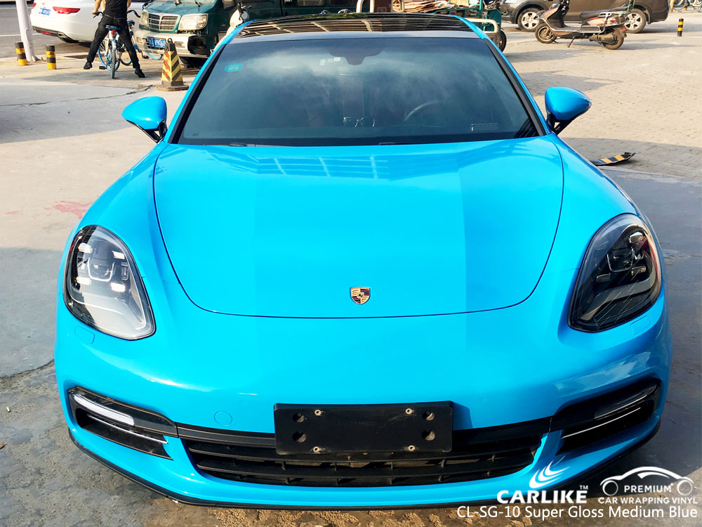 CARLIKE CL-SG-10 SUPER GLOSS MEDIUM BLUE VINYL FOR PORSCHE