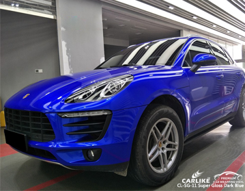 CARLIKE CL-SG-11 Envoltório de vinil azul escuro super brilho para Porsche