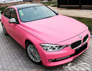 CARLIKE CL-SM-17 bmw için süper mat pembe araba sarma vinil