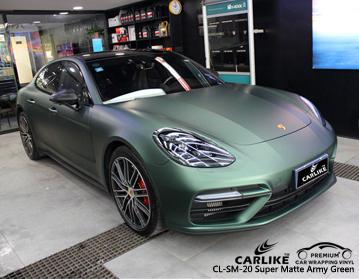 CL-SM-20 super matte army green vinyl wrapping for PORSCHE Japan