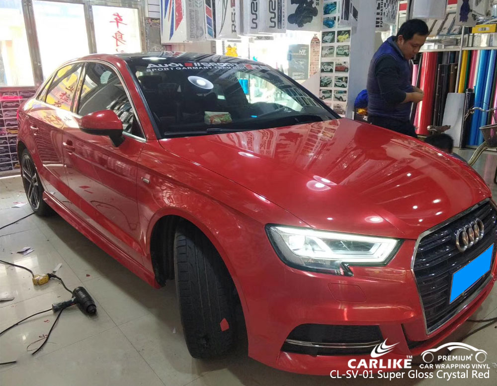CARLIKE CL-SV-01 SUPER GLOSS CRYSTAL RED CAR VINYL FOR AUDI