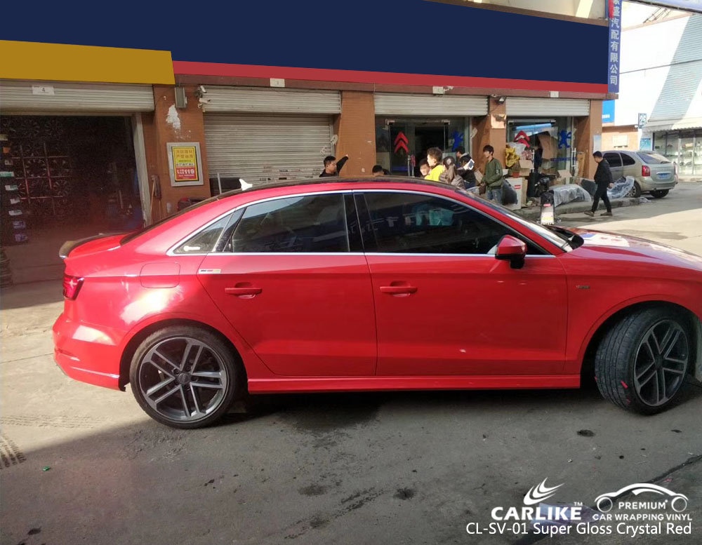 CARLIKE CL-SV-01 SUPER GLOSS CRYSTAL RED CAR VINYL FOR AUDI