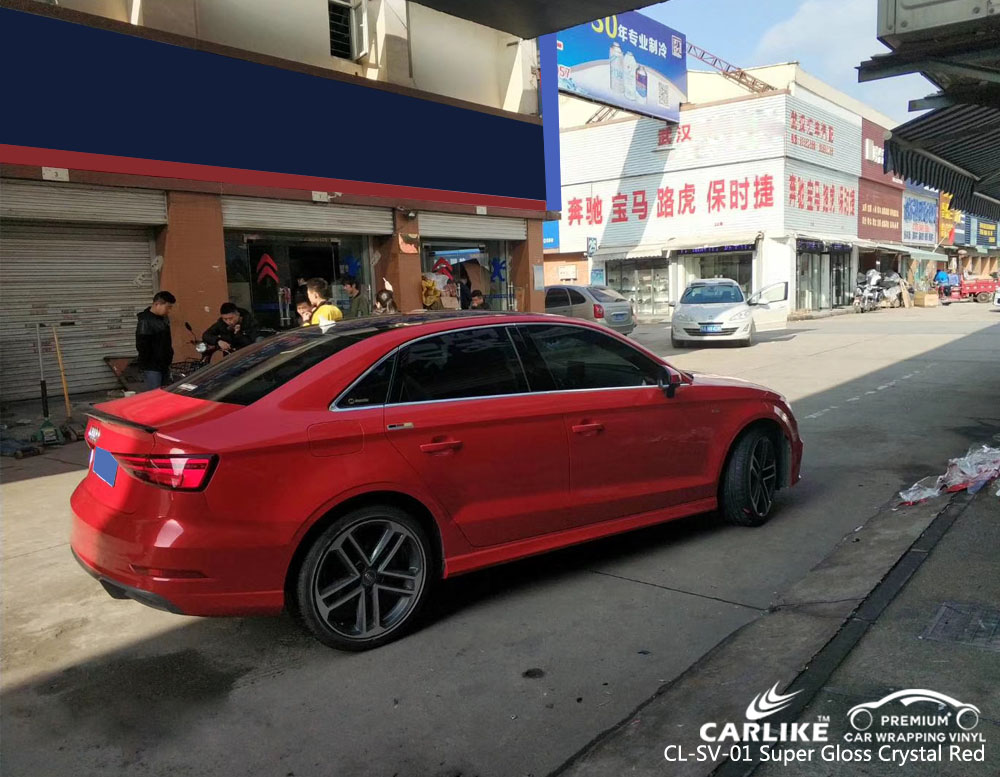 CARLIKE CL-SV-01 SUPER GLOSS CRYSTAL RED CAR VINYL FOR AUDI