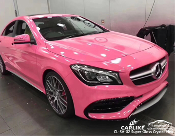 CARLIKE CL-SV-02 süper parlak kristal pembe araba sarma vinil