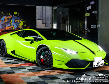 CL-SV-13 - Vinyle d'emballage de voiture, cristal super brillant, vert pomme pour Lamborghini
