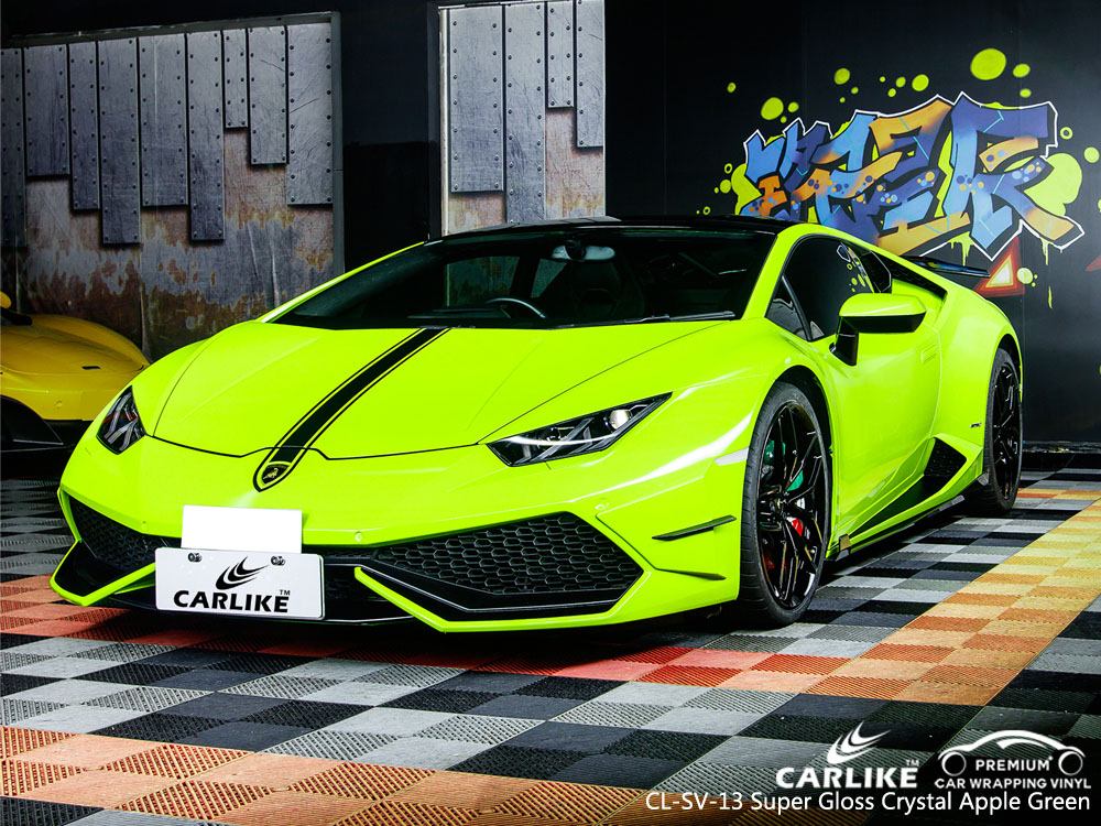 CARLIKE CL-SV-13 SUPER GLOSS CRYSTAL APPLE GREEN CAR WRAP VINYL