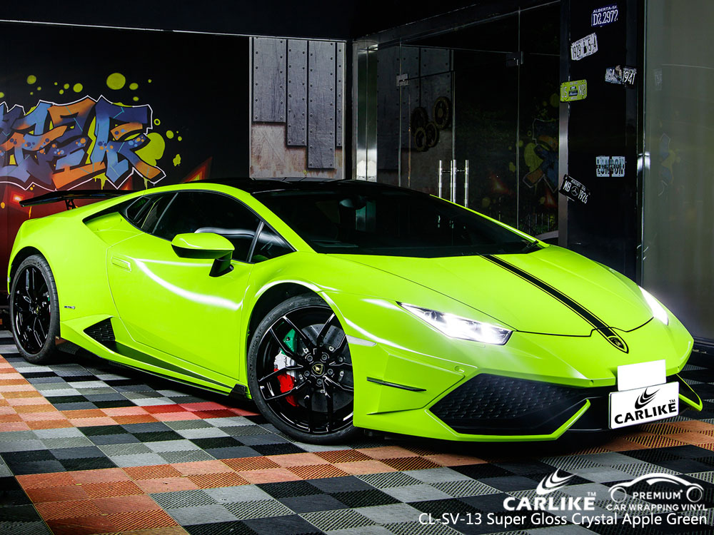 CARLIKE CL-SV-13 SUPER GLOSS CRYSTAL APPLE GREEN CAR WRAP VINYL