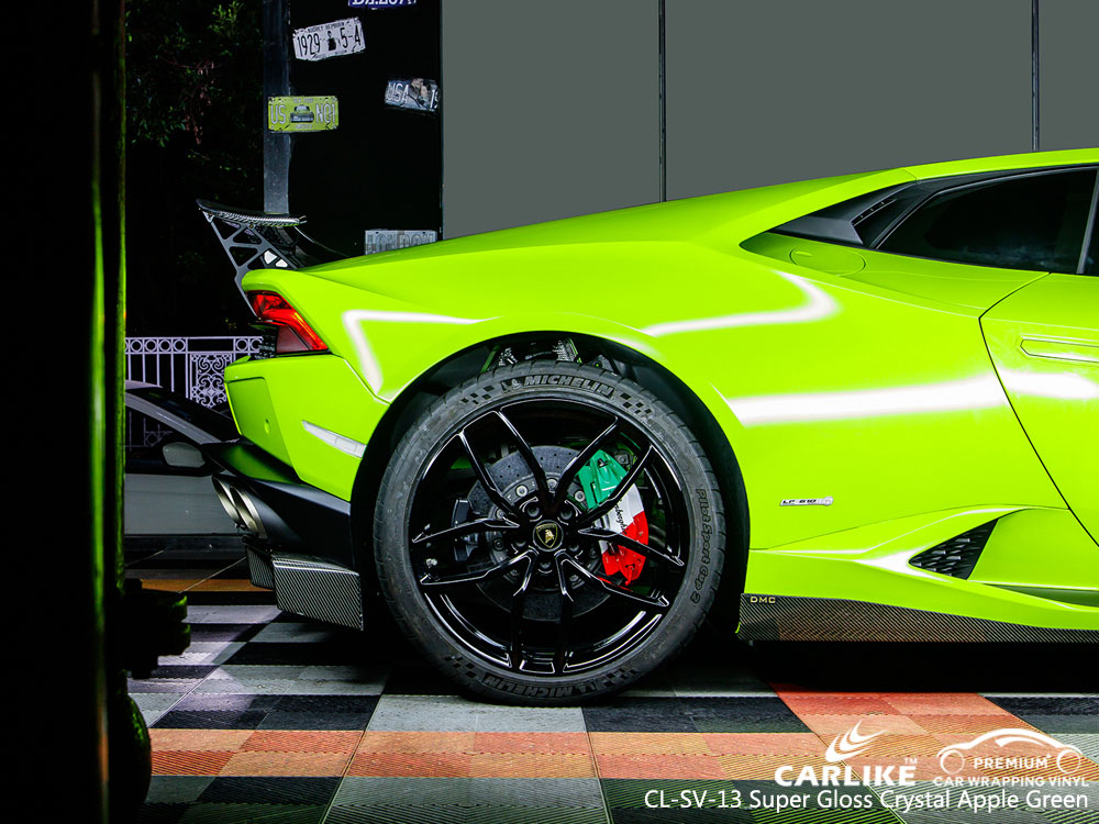 CARLIKE CL-SV-13 SUPER GLOSS CRYSTAL APPLE GREEN CAR WRAP VINYL