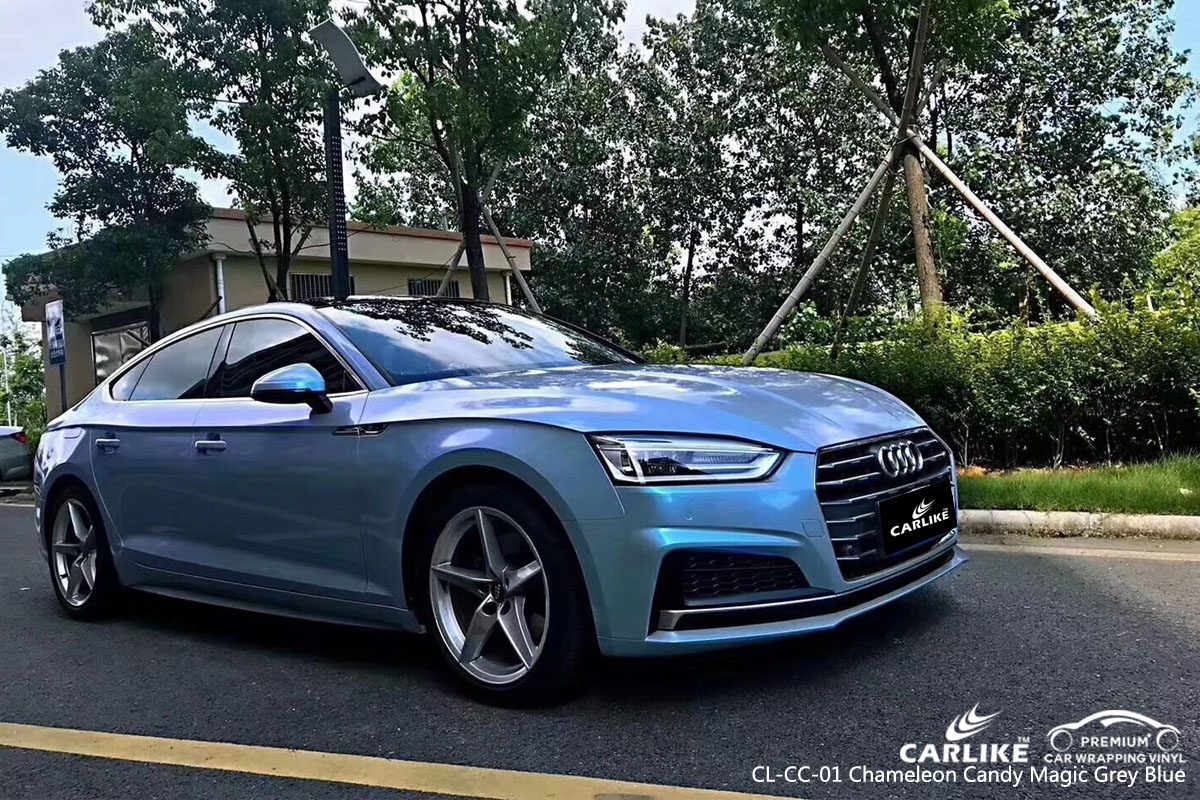 CARLIKE CL-CC-01 CHAMELEON CANDY MAGIC GRAY BLUE VINYL FOR AUDI
