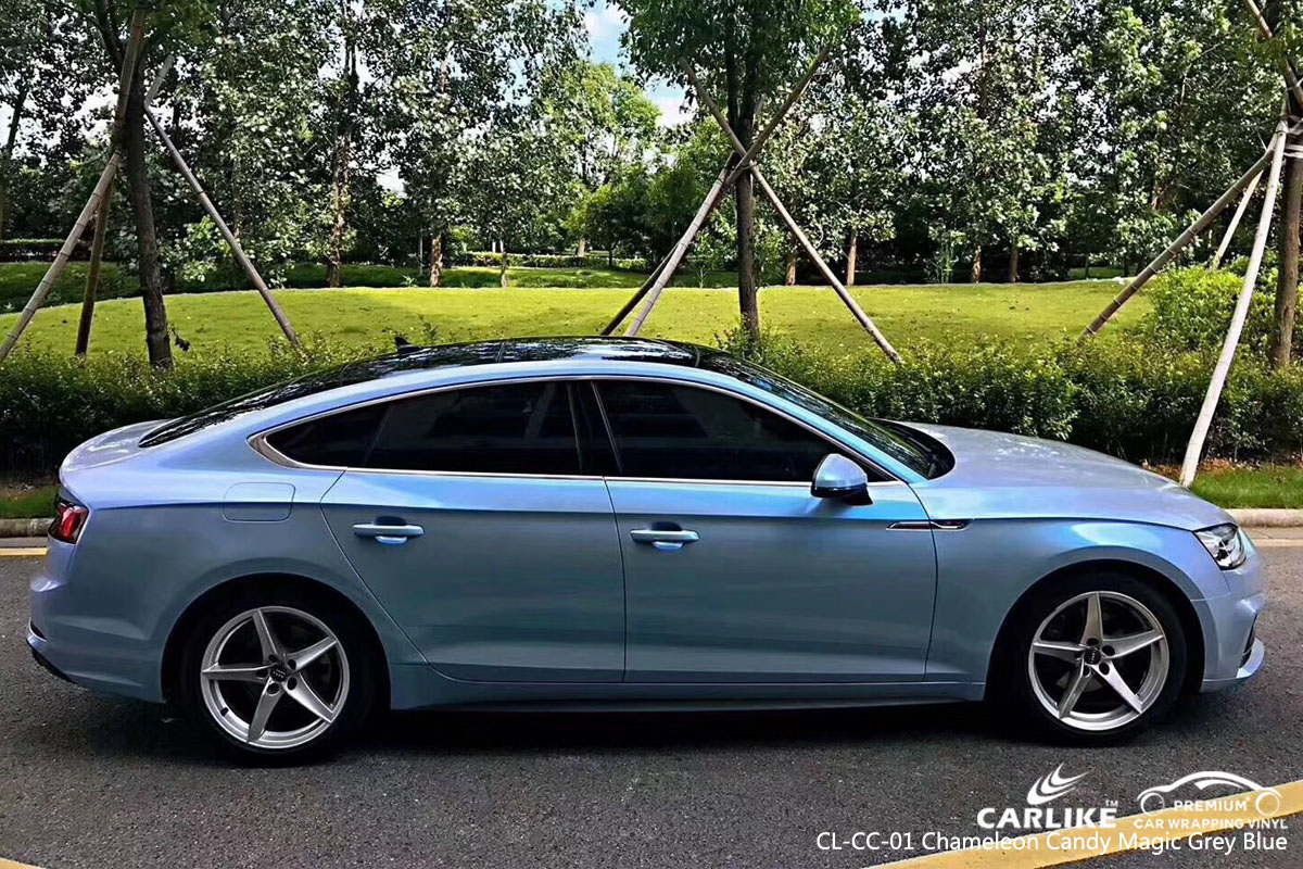 CARLIKE CL-CC-01 CHAMELEON CANDY MAGIC GRAY BLUE VINYL FOR AUDI