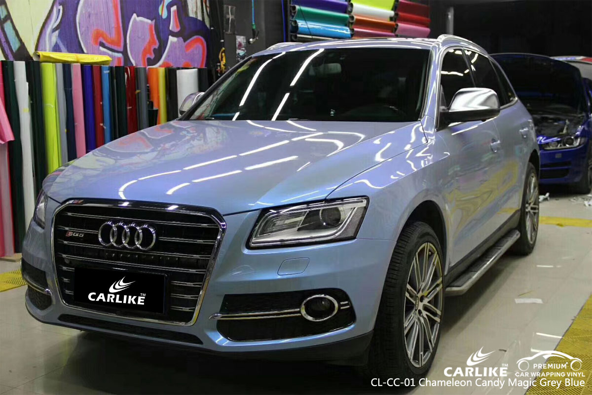 CARLIKE CL-CC-01 CHAMELEON CANDY MAGIC GRAY BLUE VINYL FOR AUDI