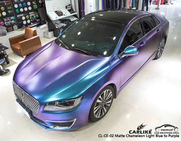 CARLIKE CL-CE-02 lincoln için mat chemeleon açık mavi ila mor vinil