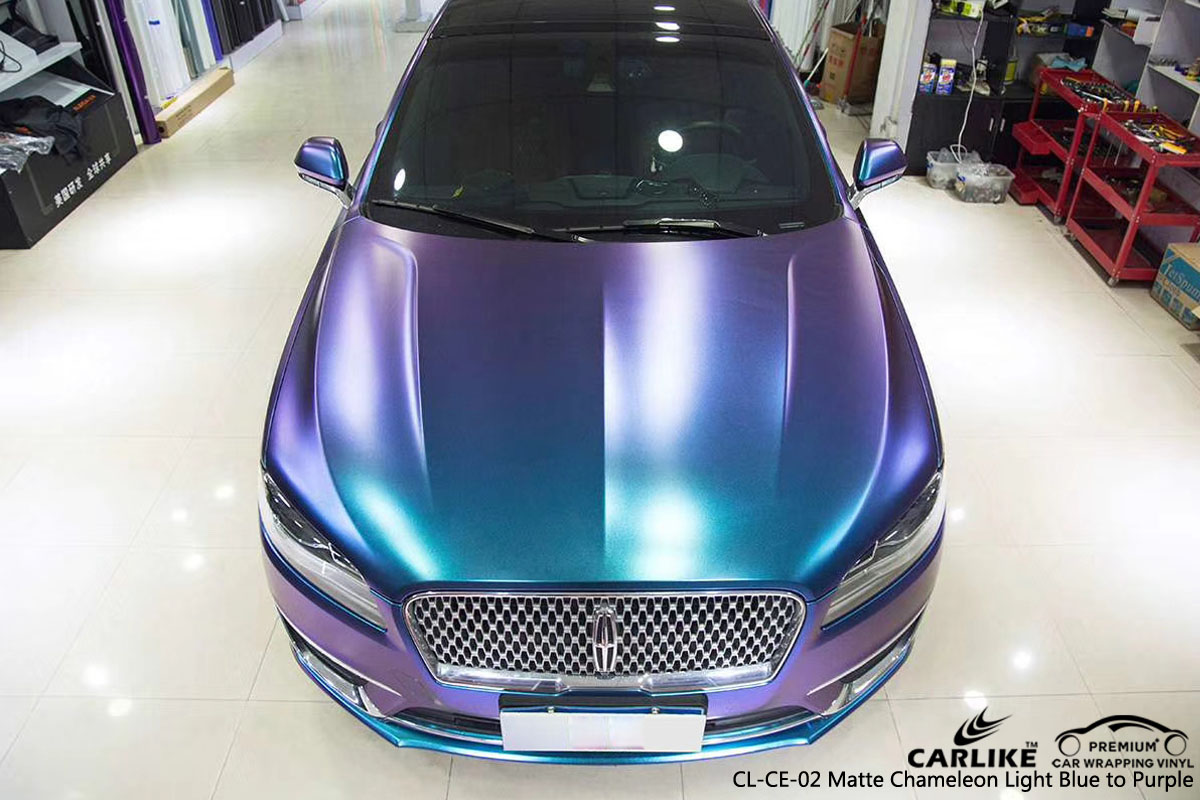 CLCE02 Matte chemeleon light blue to purple vinyl wrap for LINCOLN