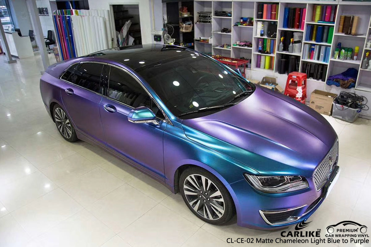 CARLIKE CL-CE-02 MATTE CHEMELEON LIGHT BLUE TO PURPLE VINYL FOR LINCOLN