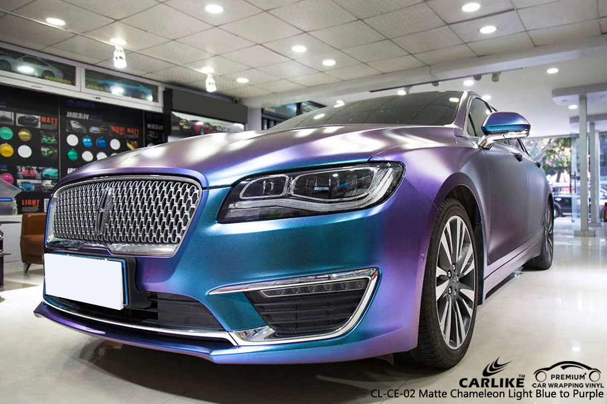 CARLIKE CL-CE-02 MATTE CHEMELEON LIGHT BLUE TO PURPLE VINYL FOR LINCOLN