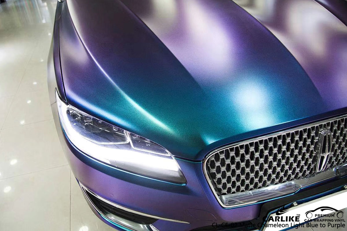 CLCE02 Matte chemeleon light blue to purple vinyl wrap for LINCOLN