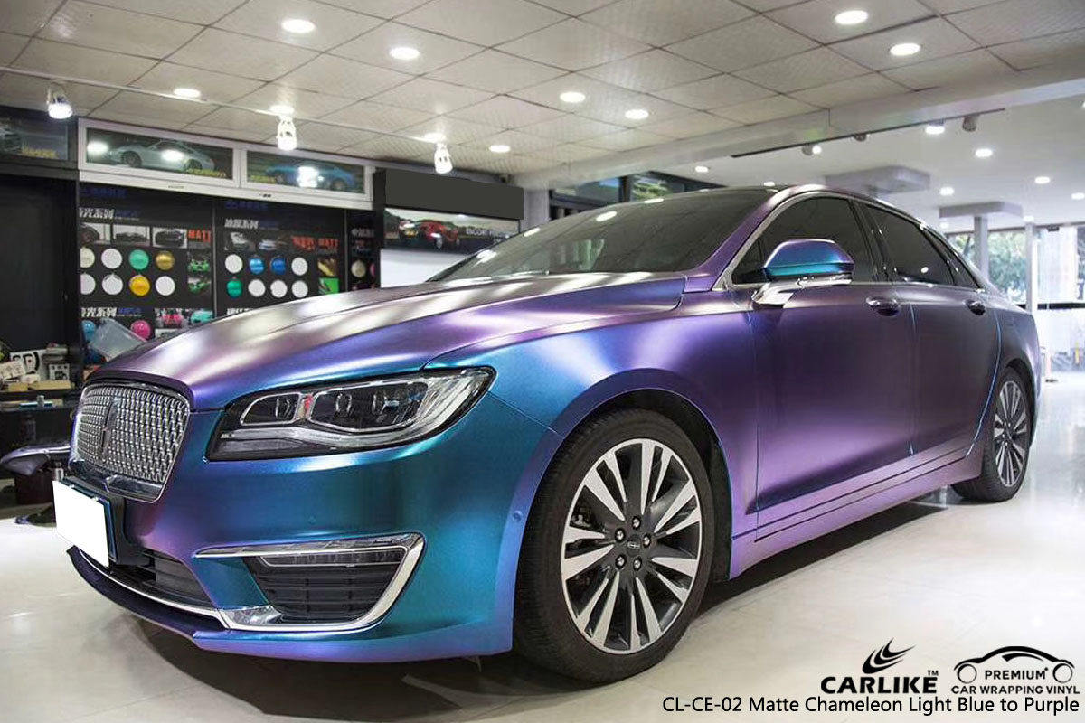 CARLIKE CL-CE-02 MATTE CHEMELEON LIGHT BLUE TO PURPLE VINYL FOR LINCOLN
