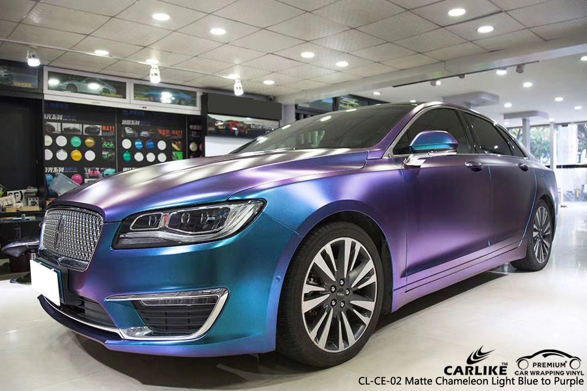 CARLIKE CL-CE-02 MATTE CHEMELEON LIGHT BLUE TO PURPLE VINYL FOR LINCOLN