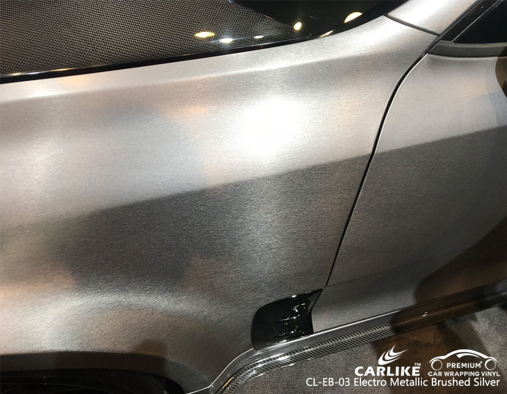 CARLIKE CL-EB-03 ELECTRO METALLIC BRUSHED SILVER CAR WRAP VINYL