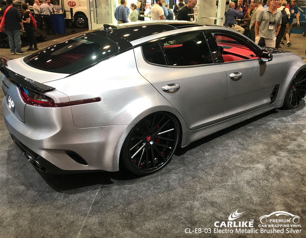 CARLIKE CL-EB-03 ELECTRO METALLIC BRUSHED SILVER CAR WRAP VINYL