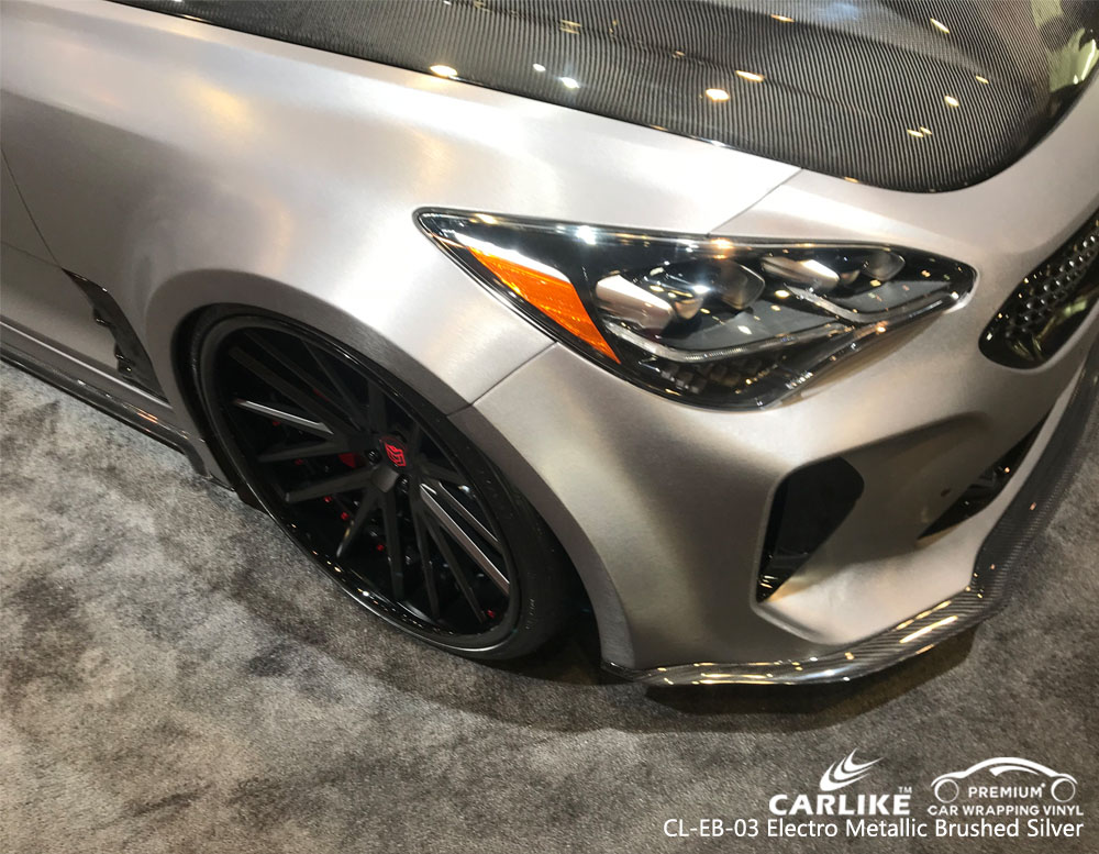 CARLIKE CL-EB-03 ELECTRO METALLIC BRUSHED SILVER CAR WRAP VINYL