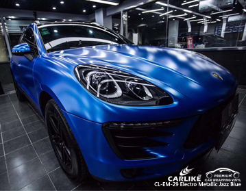 CARLIKE CL-EM-29 vinil azul do envoltório do carro do electro metal