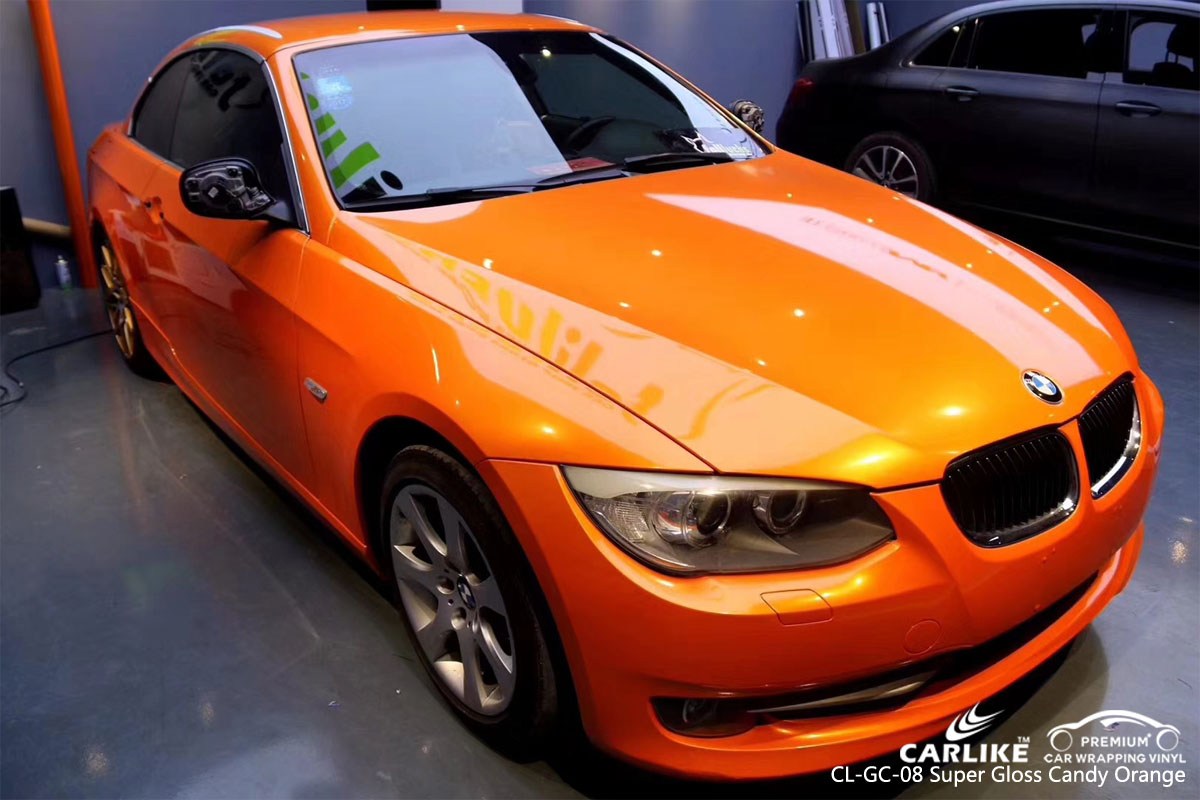 CARLIKE CL-GC-08 SUPER GLOSS CANDY ORANGE VINYL FOR BMW