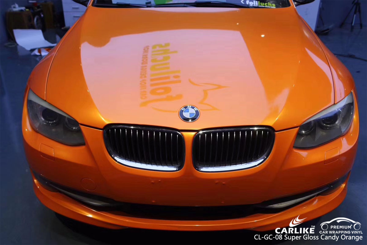CARLIKE CL-GC-08 SUPER GLOSS CANDY ORANGE VINYL FOR BMW