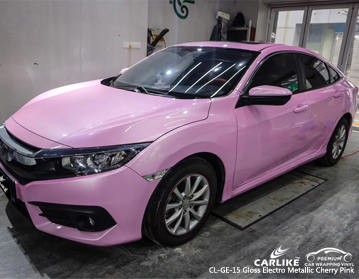 CL-GE-15 Gloss electro metallic cherry pink vinyl wraps car for HONDA