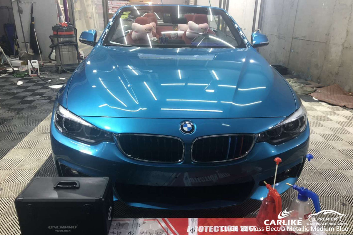 CARLIKE CL-GE-22 GLOSS ELECTRO METALLIC MEDIUM BLUE VINYL FOR BMW