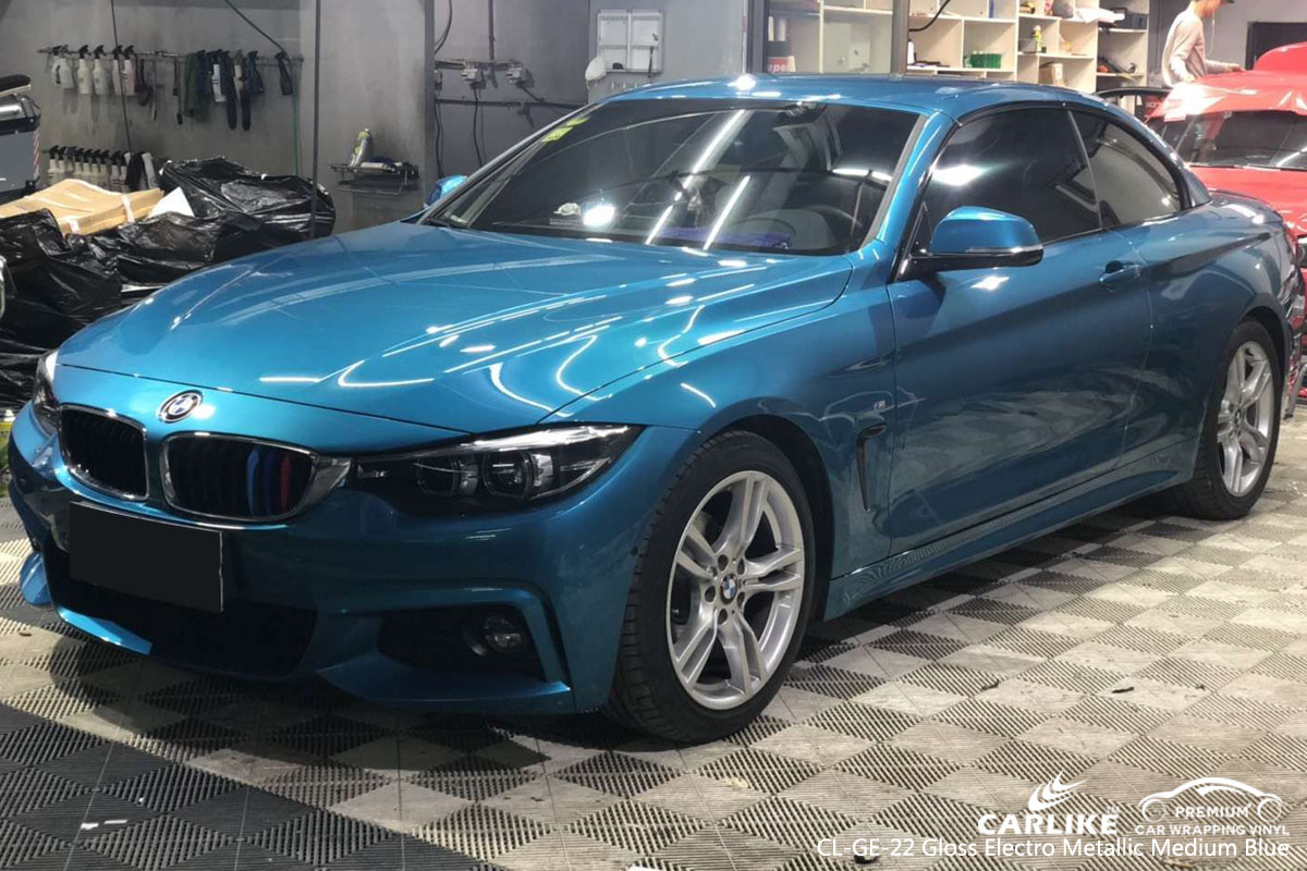 CARLIKE CL-GE-22 GLOSS ELECTRO METALLIC MEDIUM BLUE VINYL FOR BMW
