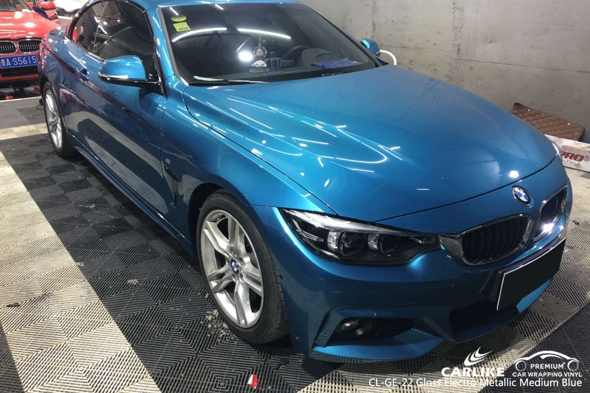 CARLIKE CL-GE-22 GLOSS ELECTRO METALLIC MEDIUM BLUE VINYL FOR BMW
