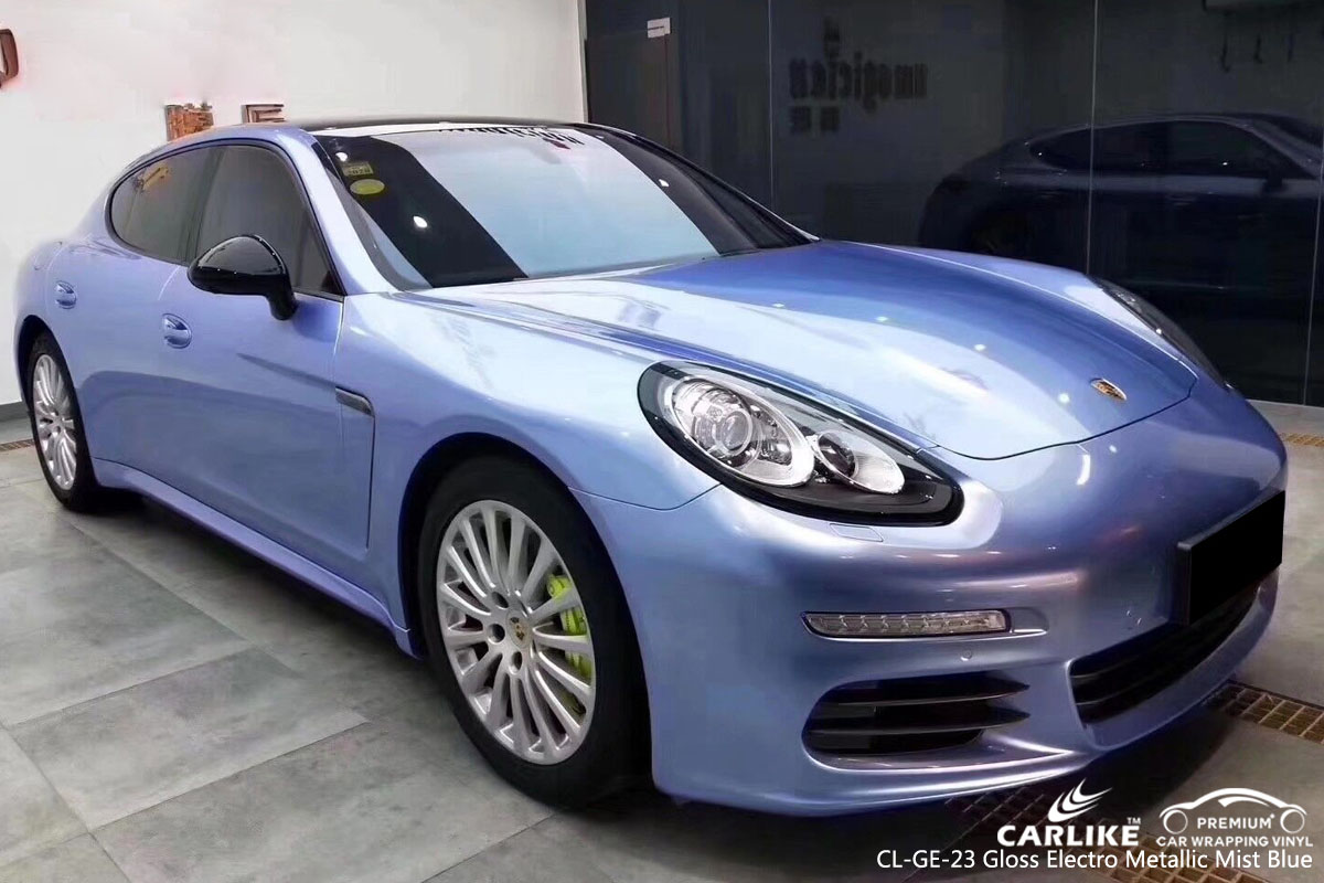 CARLIKE CL-GE-23 GLOSS ELECTRO METALLIC MIST BLUE VINYL FOR PORSCHE