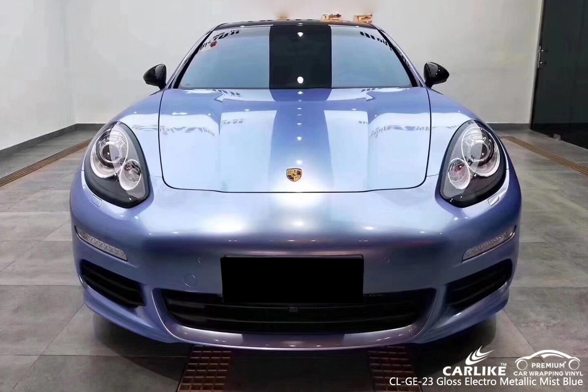 CARLIKE CL-GE-23 GLOSS ELECTRO METALLIC MIST BLUE VINYL FOR PORSCHE