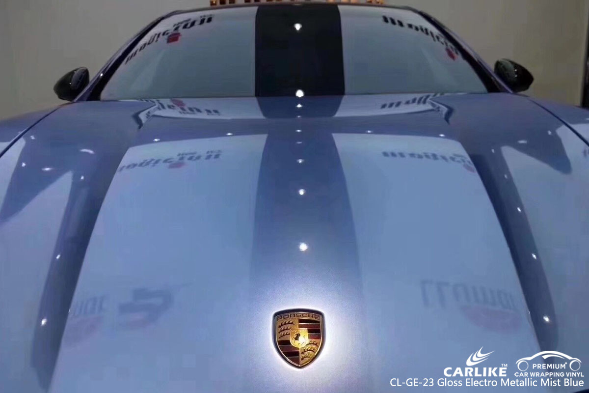 CARLIKE CL-GE-23 GLOSS ELECTRO METALLIC MIST BLUE VINYL FOR PORSCHE