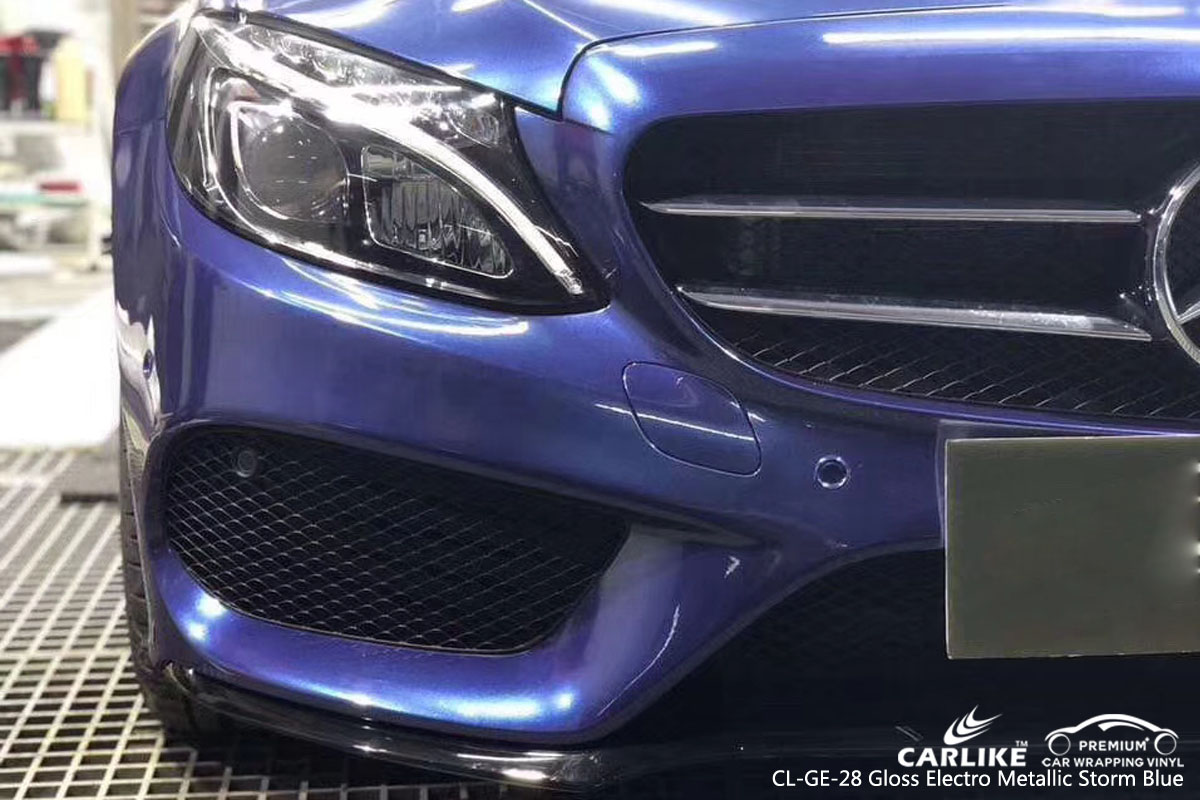 CARLIKE CL-GE-28 GLOSS ELECTRO METALLIC STORM BLUE VINYL FOR MERCEDES-BENZ